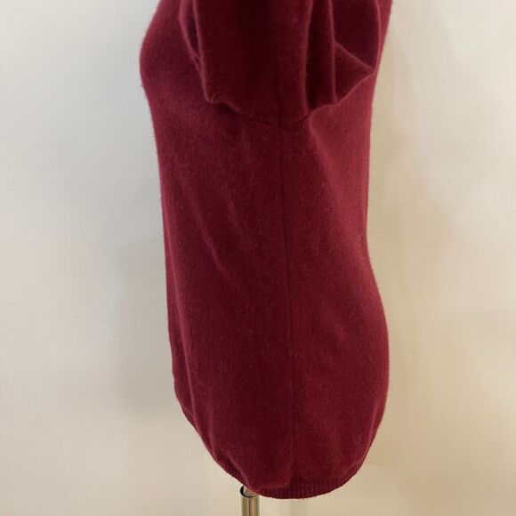Prive Sweater Large Maroon Wine Red 100% Cashmere - Picture 3 of 8